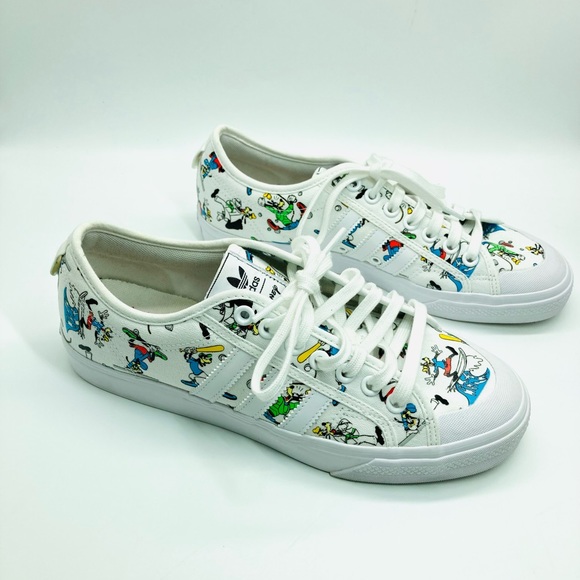 Adidas Originals Nizza x Disney Sport Goofy White Sneakers - Picture 6 of 16